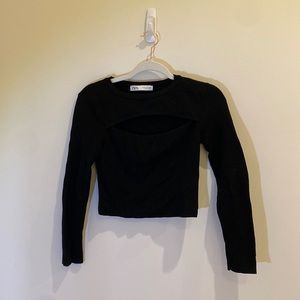 ZARA Black Long Sleeve. Sexy Cut Out.